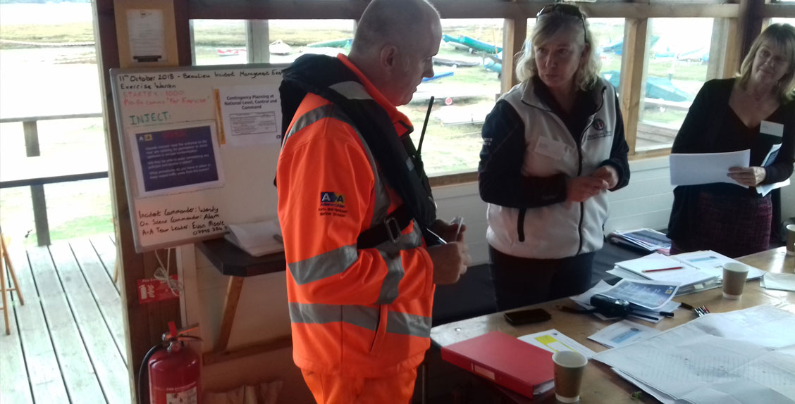 Oil spill exercise - Wendy Stowe at command centre