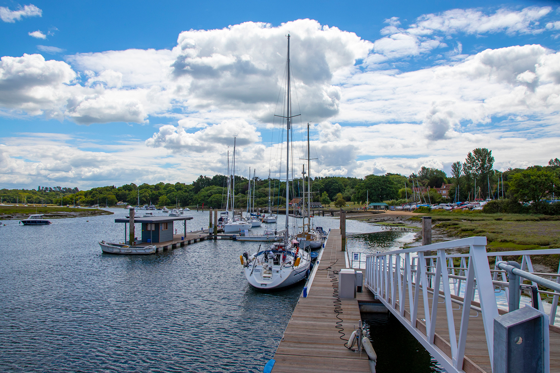 Visitor South pontoon at Buckler's Hard Yacht Harbour on the Beaulieu River