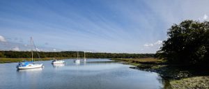 Swinging moorings on the Beaulieu River