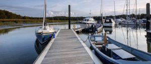 Berths in the Buckler's Hard Yacht Harbour on the Beaulieu River