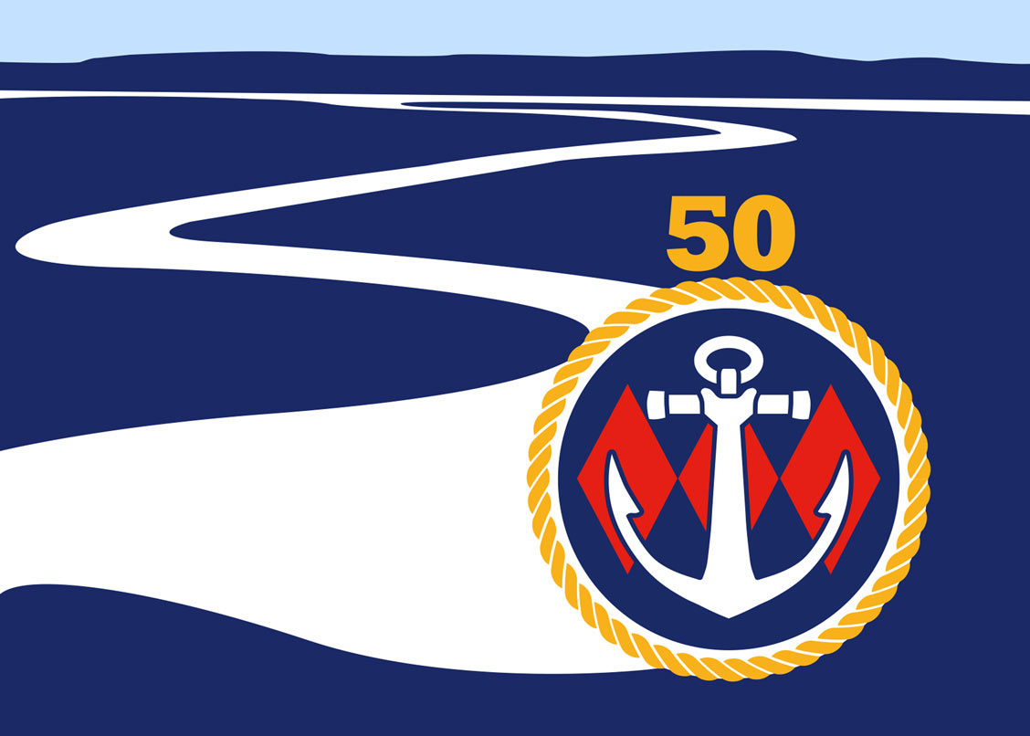 Beaulieu River Golden Anniversary burgee design by Philip Dyke