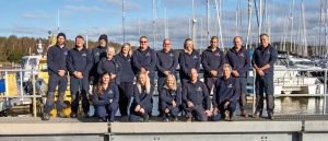 The Beaulieu River team stood together on the marina