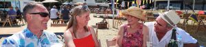 Mooring holders enjoying the pop up restaurant
