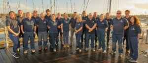 The Beaulieu River staff members stood on the marina for a team photo